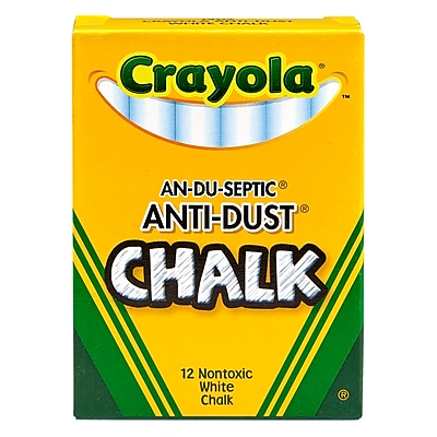 and Colored Chalk Bundle 3X Combo 12 ct Box Crayola Non-Toxic White Chalk 12 ct Box